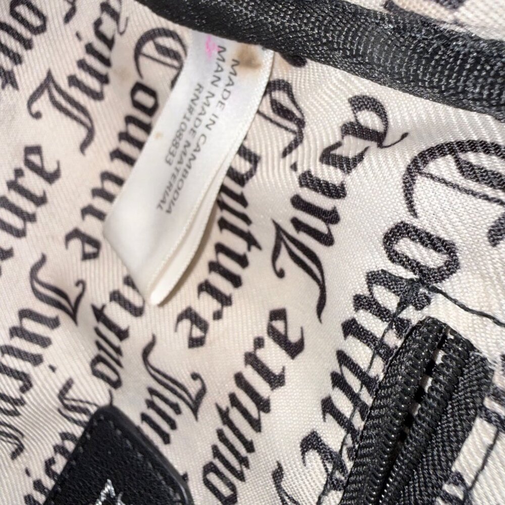 Juicy couture Black faux leather crossbody heartless shoulder/handbag chain stra - Picture 6 of 9